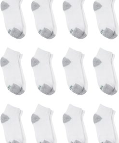 Alternative view of Hanes Boys' Socks Pack. Double Tough Moisture Wicking Ankle. Crew. No Show Socks. 12 & 14 Pair Packs